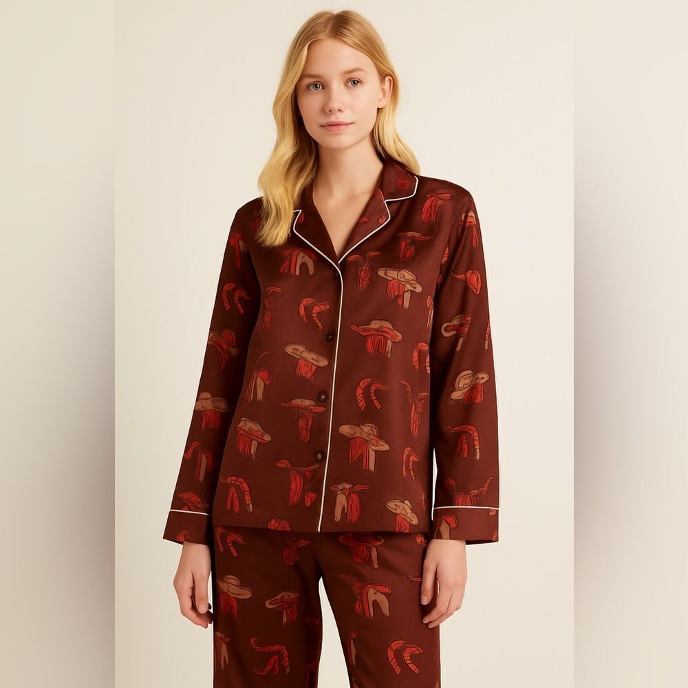 Midnight Bakery Cowboy Print Women's Pajama Set